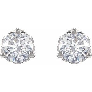 14K White 1/2 CTW Lab-Grown Diamond Fleur-de-Lis Earrings-Pair-4Mm :: 1/2 Ctw