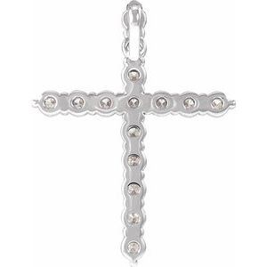 14K White 1/2 CTW Lab-Grown Diamond Cross Pendant-Lab-Grown Diamond-21.29 X 16.31 Mm