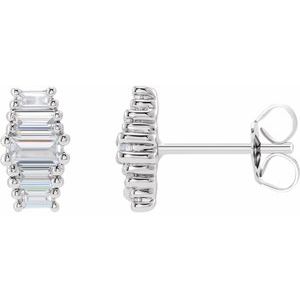 14K White 1/2 CTW Lab-Grown Diamond Earrings-Pair-4 X 2Mm :: 1/2 Ctw