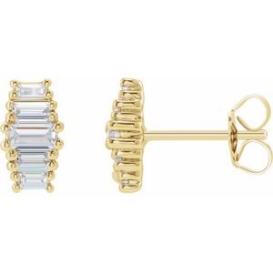 14K Yellow 1/2 CTW Lab-Grown Diamond Earrings-Pair-4 X 2Mm :: 1/2 Ctw