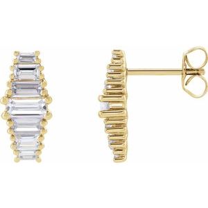 14K Yellow 1 1/2 CTW Lab-Grown Diamond Earrings-Pair-5 X 2.5Mm :: 1 1/8 Ctw