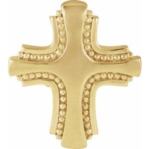 14K Yellow 19.75x17 mm Cross Slide Pendant-Polished