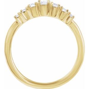 14K Yellow 1/2 CTW Lab-Grown Diamond Ring-Straight Baguette