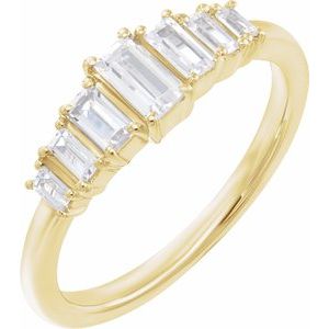 14K Yellow 1/2 CTW Lab-Grown Diamond Ring-Straight Baguette