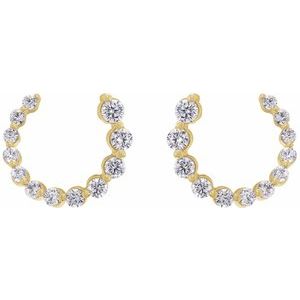 14K Yellow 1/2 CTW Lab-Grown Diamond Front-Back Earrings-Lab-Grown Diamond