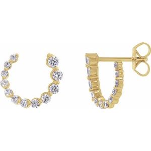 14K Yellow 1/2 CTW Lab-Grown Diamond Front-Back Earrings-Lab-Grown Diamond
