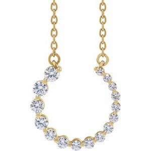14K Yellow 3/8 CTW Lab-Grown Diamond Graduated Circle 16-18" Necklace-Lab-Grown Diamond-2.4Mm :: 3/8 Ctw