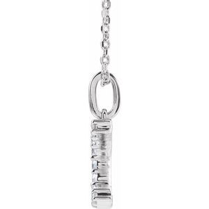14K White 1/6 CTW Lab-Grown Diamond Initial C 16-18" Necklace-Lab-Grown Diamond-Round