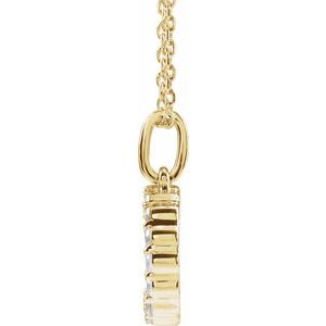 14K Yellow 1/4 CTW Lab-Grown Diamond Initial D 16-18" Necklace-Lab-Grown Diamond-Round