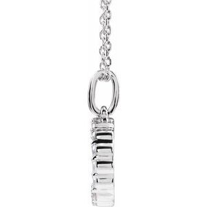 14K White 1/4 CTW Lab-Grown Diamond Initial D 16-18" Necklace-Lab-Grown Diamond-Round