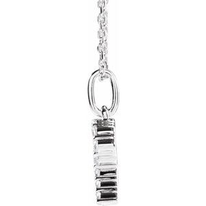 14K White 1/4 CTW Lab-Grown Diamond Initial R 16-18" Necklace-Lab-Grown Diamond-Round