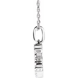 14K White 1/5 CTW Lab-Grown Diamond Initial S 16-18" Necklace-Lab-Grown Diamond-Round