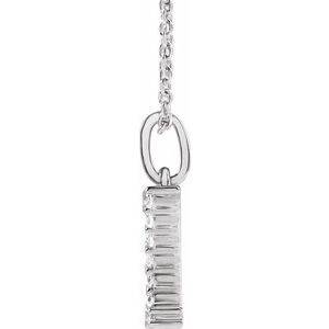 14K White 1/5 CTW Lab-Grown Diamond Initial Z 16-18" Necklace-Lab-Grown Diamond-Round