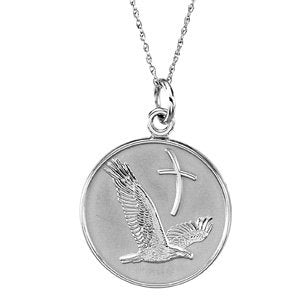 Sterling Silver Overcoming Difficulties 18" Necklace-18 In-Polished