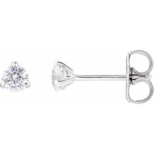 14K White 1/4 CTW Lab-Grown Diamond Cocktail-Style Stud Earrings-Pair-3.2Mm :: 1/4 Ctw