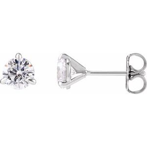 14K White 1 CTW Lab-Grown Diamond Cocktail-Style Stud Earrings-Pair-5Mm :: 1 Ctw