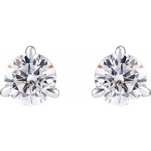 14K White 1 CTW Lab-Grown Diamond Cocktail-Style Stud Earrings-Pair-5Mm :: 1 Ctw