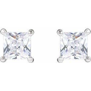 14K White 4.5 mm Square 1 CTW Lab-Grown Diamond Earrings-Pair-4.5 X 4.5Mm :: 1 Ctw