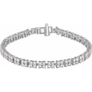 14K White 5 1/3 CTW Lab-Grown Diamond Line 7 1/4" Bracelet-Lab-Grown Diamond-Lab-Grown Diamond