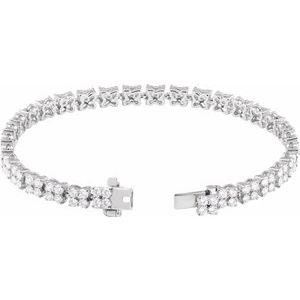 14K White 5 1/3 CTW Lab-Grown Diamond Line 7 1/4" Bracelet-Lab-Grown Diamond-Lab-Grown Diamond