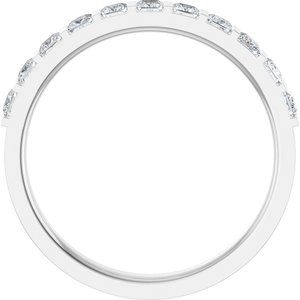 14K White 1/2 CTW Natural Diamond Anniversary Band-Square