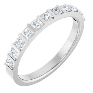 14K White 1/2 CTW Natural Diamond Anniversary Band-Square