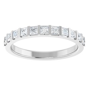 14K White 1/2 CTW Natural Diamond Anniversary Band-Square