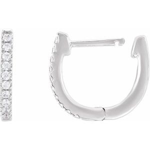 14K White 1/6 CTW Lab-Grown Diamond Hoop Earrings-2 Mm-Lab-Grown Diamond