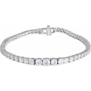 14K White 6 CTW Lab-Grown Diamond Line 7" Bracelet-Lab-Grown Diamond-Lab-Grown Diamond