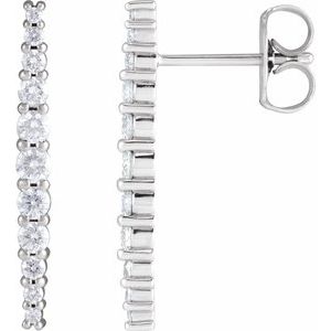 14K White 3/8 CTW Natural Diamond Earrings-14K White