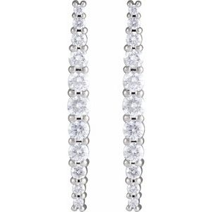 14K White 3/8 CTW Natural Diamond Earrings-14K White