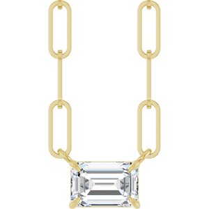 14K Yellow 5/8 CT Lab-Grown Diamond Solitaire 16" Necklace-Lab-Grown Diamond-6 X 4Mm :: 5/8 Ct