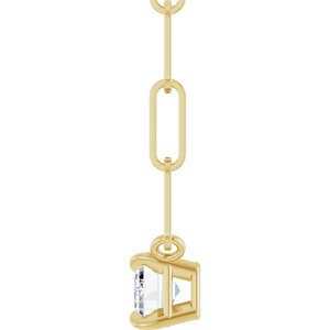 14K Yellow 5/8 CT Lab-Grown Diamond Solitaire 16" Necklace-Lab-Grown Diamond-6 X 4Mm :: 5/8 Ct