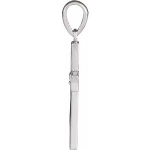 Sterling Silver .015 CT Natural Diamond Engravable Cross Pendant-Natural Diamond-1.5Mm :: 0.015 Ct