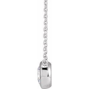 14K White 1 CTW Lab-Grown Diamond Adjustable 16-18" Necklace-Lab-Grown Diamond-6.5Mm :: 1 Ctw
