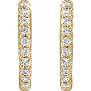 14K Yellow 1/3 CTW Lab-Grown Diamond 12.6 mm Hoop Earrings-Round-12.6 Mm