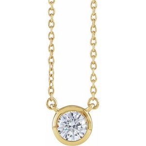 14K Yellow 1/2 CTW Lab-Grown Diamond Adjustable 16-18" Necklace-Lab-Grown Diamond-4.9Mm :: 1/2 Ctw