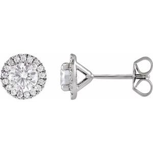 14K White 1 CTW Lab-Grown Diamond Stud Earrings-4.7 Mm-14K White