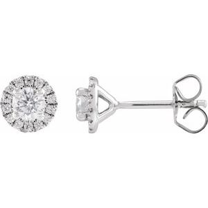 14K White 1/2 CTW Lab-Grown Diamond Stud Earrings-3.5 Mm-14K White