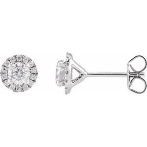 14K White 3/4 CTW Lab-Grown Diamond Stud Earrings-4.2 Mm-14K White