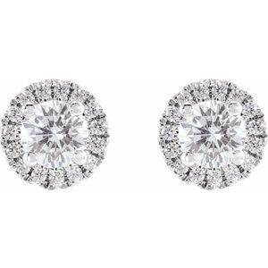 14K White 3/4 CTW Lab-Grown Diamond Stud Earrings-4.2 Mm-14K White