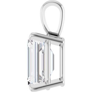 14K White 1 CT Lab-Grown Diamond Pendant-Lab-Grown Diamond-7 X 5Mm :: 1 Ct