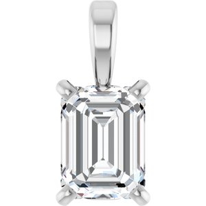14K White 3/4 CT Lab-Grown Diamond Pendant-Lab-Grown Diamond-6 X 4Mm :: 3/4 Ct