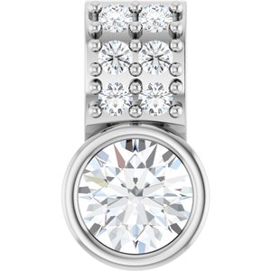 14K White 1/4 CTW Lab-Grown Diamond Pendant-Lab-Grown Diamond-4Mm :: 1/4 Ctw