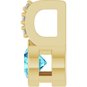 14K Yellow Natural Blue Zircon & .04 CTW Natural Diamond Pendant-Natural Blue Zircon-4Mm :: 0.04 Ctw