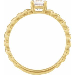 14K Yellow 1/2 CT Lab-Grown Diamond Solitaire Ring-Round-5 Mm