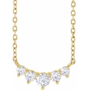 14K Yellow 1/3 CTW Lab-Grown Diamond Graduated 18" Necklace-Lab-Grown Diamond-3.2Mm :: 1/3 Ctw