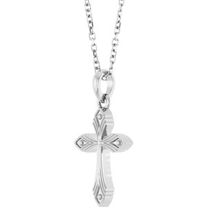 Vintage-Inspired Cross Necklace or Pendant-16-18 In-Polished