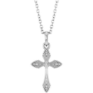 Vintage-Inspired Cross Necklace or Pendant-16-18 In-Polished