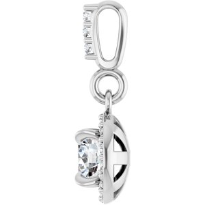 14K White 1/3 CTW Lab-Grown Diamond Halo-Style Pendant-Lab-Grown Diamond-4.05Mm :: 1/3 Ctw